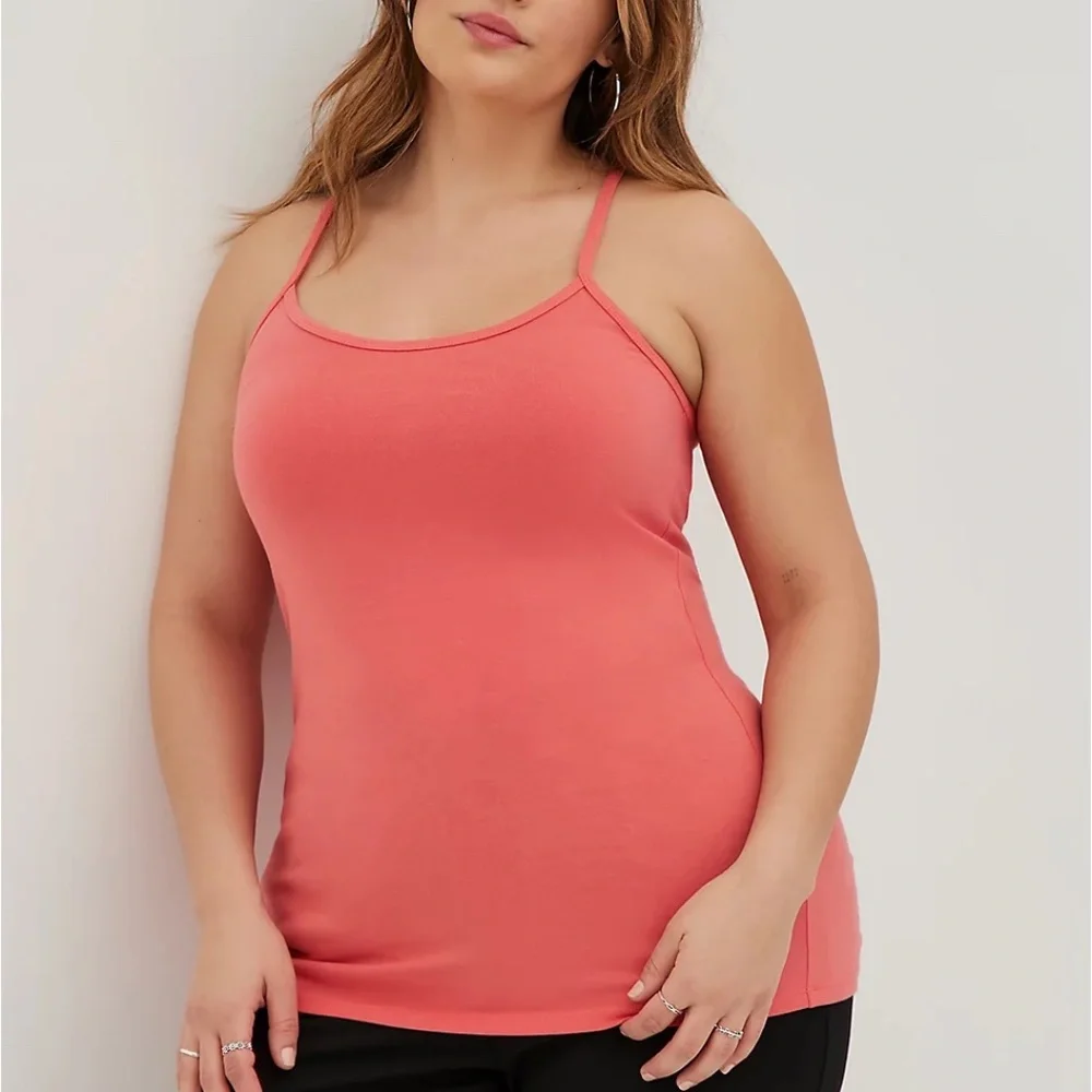 Torrid Cami Top 4X Coral Scoop Neck Racerback Foxy Fitted Plus Size Layering New